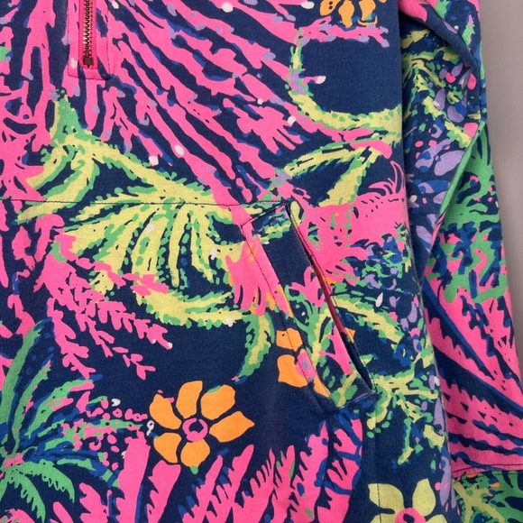 Lilly Pulitzer Women's Size XS Indigo All A Glow Skipper Popover Half Zip Top - Picture 2 of 9